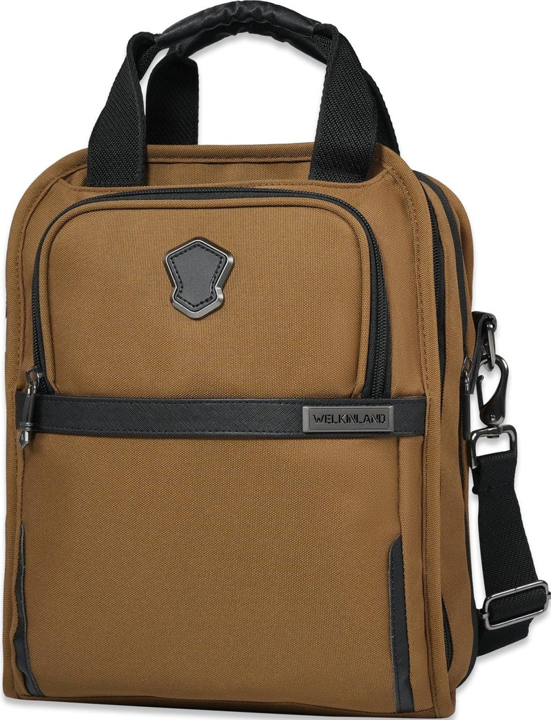 WELKINLAND 14 - Pockets Travel Messenger Bag for Men, 13" Tablet Shoulder Bag Men, 15L - Roomy Men's Shoulder Bag Expandable, Comfortable EDC Crossbody Bag for Man, Heavy - Duty Mens Messenger Bags for Work