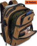 WELKINLAND 20-Pocket Travel Backpack, 40L Carry-On 16" Laptop Backpack
