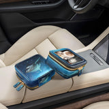WELLDAY Clear Makeup Bag Atlantic Giant Shark Cosmetic Organizer Case, Waterproof Portable Travel Toiletry Cosmetic Bag Case with Clear Windows for Women