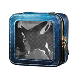 WELLDAY Clear Makeup Bag Atlantic Giant Shark Cosmetic Organizer Case, Waterproof Portable Travel Toiletry Cosmetic Bag Case with Clear Windows for Women