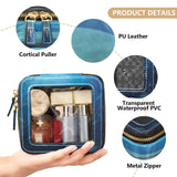 WELLDAY Clear Makeup Bag Atlantic Giant Shark Cosmetic Organizer Case, Waterproof Portable Travel Toiletry Cosmetic Bag Case with Clear Windows for Women