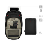 Wenger Carbon Rucksack, Notebook bis 17 Zoll, Organizer, Damen Herren, Büro Business Uni, Schwarz, Black, 15.6", laptop backpack