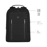 Wenger City Traveler Carry - On Laptop Backpack 40.64 cm 16 Inch with 12 Inch Tablet Pocket Black