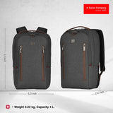 Wenger City Upgrade Laptop Backpack with Cross Body Day Bag 40.64 cm 16 Inches Grey