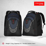 Wenger Ibex 17 inch Laptop Backpack, Men's and Women's Laptop Bag, Black/Gray/Blue