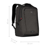 Wenger MX Professional laptop backpack with tablet pocket, notebook up to 16 inches, tablet of up to 10 inches, organizer, 21 L, for men and women, office, business travel, uni, mottled gray, 611641