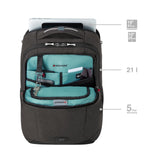Wenger MX Professional laptop backpack with tablet pocket, notebook up to 16 inches, tablet of up to 10 inches, organizer, 21 L, for men and women, office, business travel, uni, mottled gray, 611641