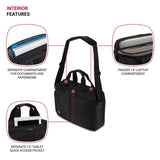 Wenger Source Padded Document Organizer and 14 - Inch Laptop Bag, Black