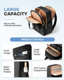 wepadre Black Travel Backpack For Women Men Airline Approved Carry On Bags For Airplanes Personal Item Bag For Airlines Waterproof Hiking Backpack College Laptop Backpack Weekender Overnight Bag