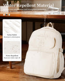 WEPOET Cute Middle School Backpack For Teen Girls,Waterproof Casual Bookbags,Lightweight Travel Daypack,Basic Laptop College Backpack For Women(White)