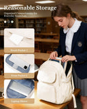 WEPOET Cute Middle School Backpack For Teen Girls,Waterproof Casual Bookbags,Lightweight Travel Daypack,Basic Laptop College Backpack For Women(White)