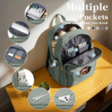 WEPOET Simple School Backpack For Women,Lightweight College Backpack,High School Bag For Teens Boys Girls,Casual daypack Small Travel Backpacks Men Bookbag(Green)