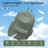WEPOET Simple School Backpack For Women,Lightweight College Backpack,High School Bag For Teens Boys Girls,Casual daypack Small Travel Backpacks Men Bookbag(Green)