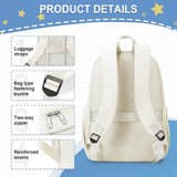 weradar School Backpack For Women Men, Lightweight Casual Daypack College Backpacks, Aesthetic Students Bookbag, Backpack With Lots Of Pockets,Cute High School Bag For Boys Girls(Beige)