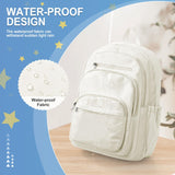 weradar School Backpack For Women Men, Lightweight Casual Daypack College Backpacks, Aesthetic Students Bookbag, Backpack With Lots Of Pockets,Cute High School Bag For Boys Girls(Beige)