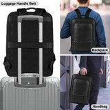 Wesccimo Full Grain Genuine Leather Backpack for Men Multi - Functional 15.6" Laptop Backpack with USB Charging, Black Business Travel Backpack Work Rucksack Daypack