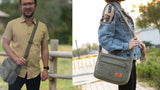 W&G traveler RFID Crossbody Messenger Bag for Men Women, Integrated Card Holders, Green