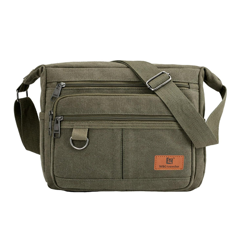 W&G traveler RFID Crossbody Messenger Bag for Men Women, Integrated Card Holders, Green