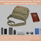 W&G traveler RFID Crossbody Messenger Bag for Men Women, Integrated Card Holders, Green