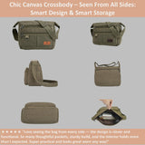 W&G traveler RFID Crossbody Messenger Bag for Men Women, Integrated Card Holders, Green