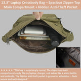 W&G traveler RFID Crossbody Messenger Bag for Men Women, Integrated Card Holders, Green