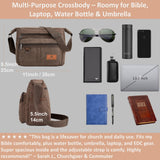 W&G traveler Vintage Canvas Shoulder Bag, Crossbody Messenger Bag w/Integrated Rfid Blocking Wallet, Satchel Bag, Brown