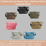 W&G traveler Vintage Canvas Shoulder Bag, Crossbody Messenger Bag w/Integrated Rfid Blocking Wallet, Satchel Bag, Brown