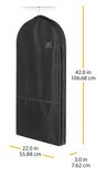 Whitmor Zippered Garment Bag with Pocket, Black