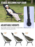 WildCall Lightweight Folding High Back Camping Chair with Head Support, Compact Beach Chair with Anti-Sinking Large Feet and Three Tilt Angles Adjustment