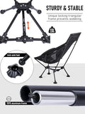 WildCall Lightweight Folding High Back Camping Chair with Head Support, Compact Beach Chair with Anti-Sinking Large Feet and Three Tilt Angles Adjustment