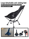 WildCall Lightweight Folding High Back Camping Chair with Head Support, Compact Beach Chair with Anti-Sinking Large Feet and Three Tilt Angles Adjustment