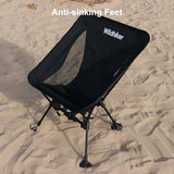 Wildhiker Ultralight Backpacking Chair – Compact Camping Chairs for Adults with Pouch, Weighs 2.8 lbs with Anti-Sinking Large Feet for Beach, Hiking, Motorcycle, Travel, Festival – Black
