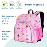 Wildkin 12 - inch Kids Backpack – Padded, Adjustable, Ideal for Daycare & Travel - Ballerina