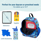 Wildkin 12 - inch Kids Backpack – Padded, Adjustable, Ideal for Daycare & Travel - Trains, Planes, and Trucks