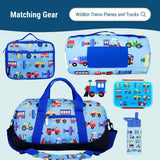 Wildkin 12 - inch Kids Backpack – Padded, Adjustable, Ideal for Daycare & Travel - Trains, Planes, and Trucks