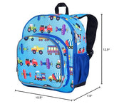 Wildkin 12 - inch Kids Backpack – Padded, Adjustable, Ideal for Daycare & Travel - Trains, Planes, and Trucks