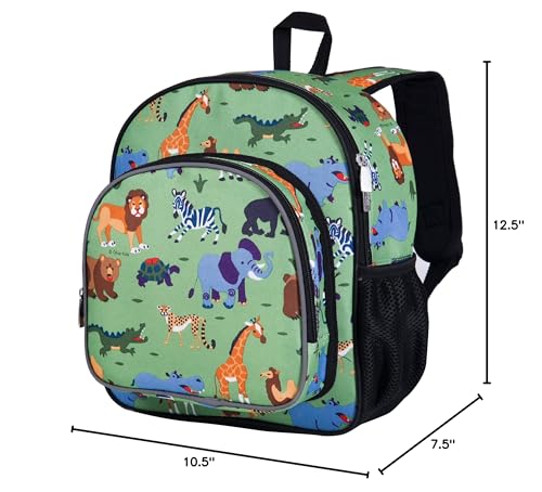 Wildkin 12 - inch Kids Backpack – Padded, Adjustable, Ideal for Daycare & Travel - Wild Animals