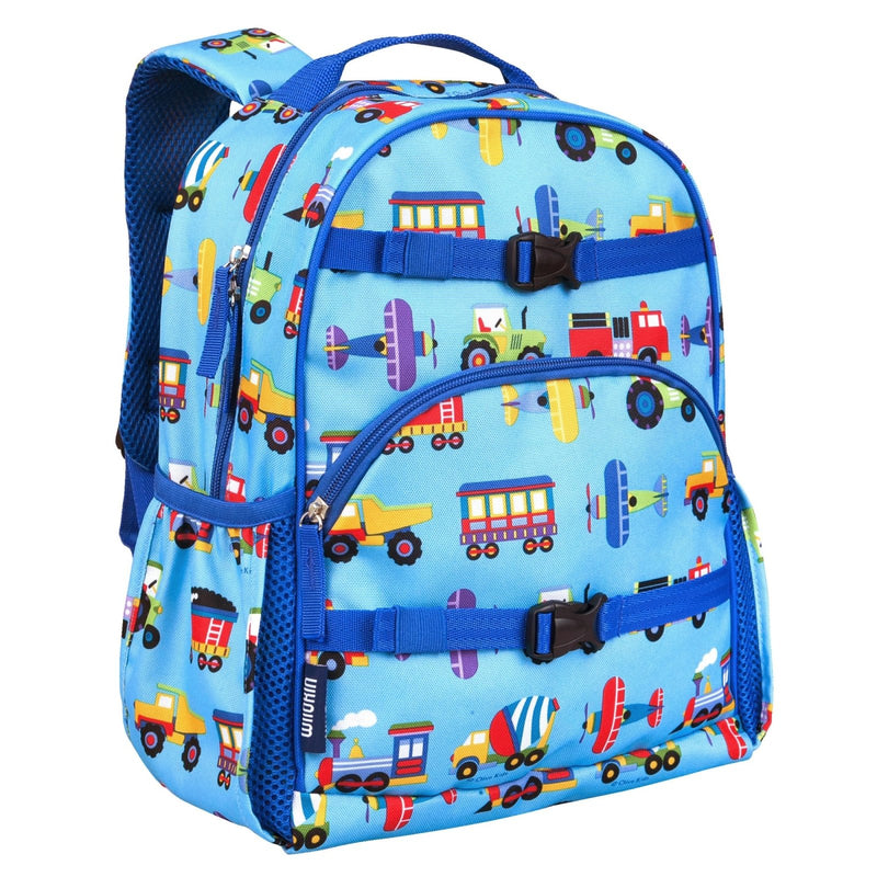 Wildkin ECO rPET 15 - inch Kids Backpack – Sustainable, Padded, Adjustable – Trains, Planes & Trucks