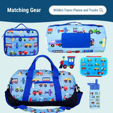 Wildkin ECO rPET 15 - inch Kids Backpack – Sustainable, Padded, Adjustable – Trains, Planes & Trucks