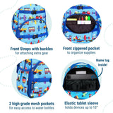 Wildkin ECO rPET 15 - inch Kids Backpack – Sustainable, Padded, Adjustable – Trains, Planes & Trucks