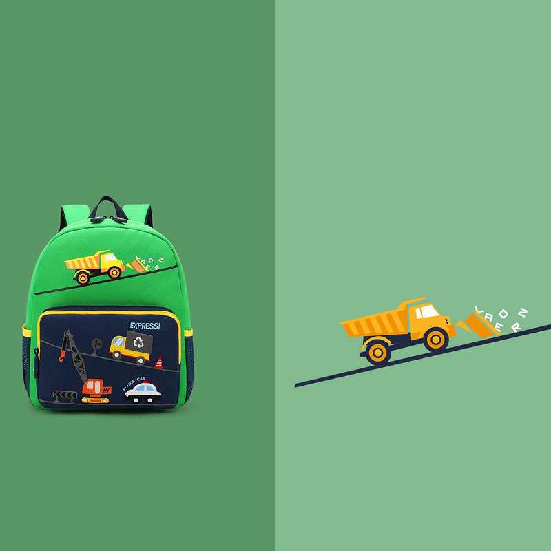 willikiva Car Dinosaur Kids Toddler Backpack for Boys and Girls Children Waterproof Preschool Bag(Green Bus)