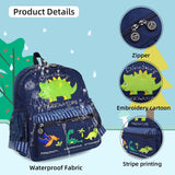 willikiva Cute Zoo Little 3d Backpack Kids Backpack for Boys and Girls Toddler Backpack Waterproof Preschool(Deep Blue Dinosaur)