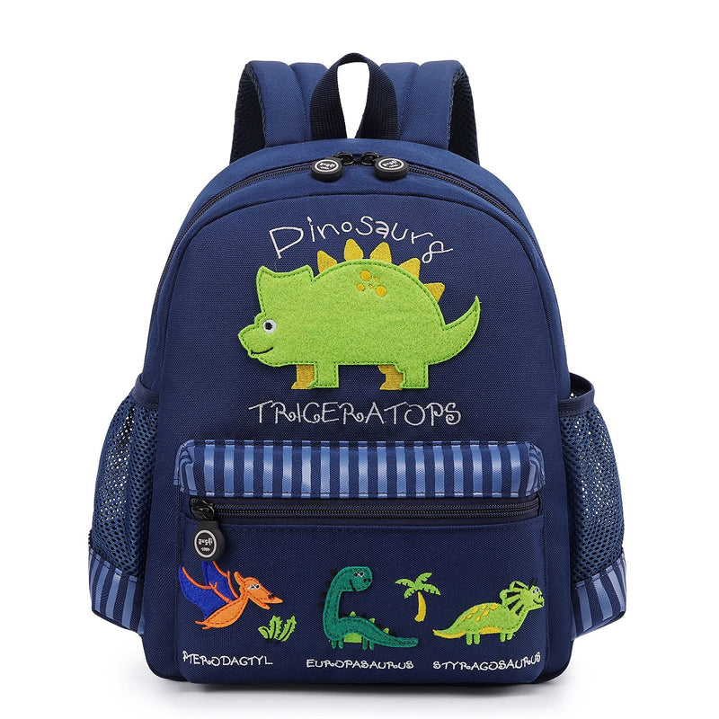 willikiva Cute Zoo Little 3d Backpack Kids Backpack for Boys and Girls Toddler Backpack Waterproof Preschool(Deep Blue Dinosaur)