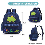 willikiva Cute Zoo Little 3d Backpack Kids Backpack for Boys and Girls Toddler Backpack Waterproof Preschool(Deep Blue Dinosaur)
