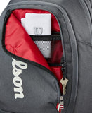 WILSON 2025 Tour Tennis Backpack - Black/White, Holds up to 2 Rackets