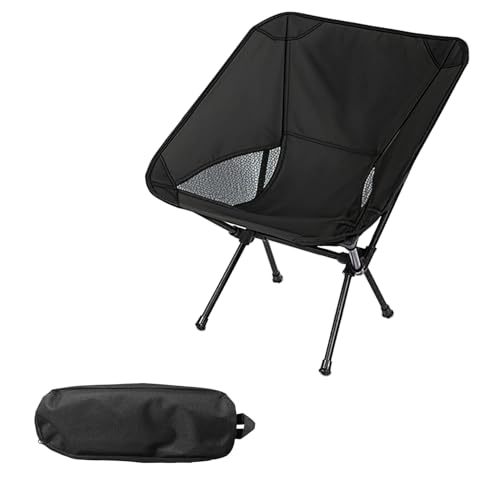 Wind Tour Portable Camping Chair Foldable Outdoor Chair for Hiking Camp Backpacking Lawn Beach Fishing Picnic with Carry Bag (Black) | Backpacks4Less
