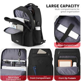 WINDARS Backpack for Men and Women, Casual School Backpack Teen Boys and Girls Lightweight 15.6 Inch Laptop Bookbag with USB Charger for College Work Travel (Black)