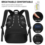 WINDARS Backpack for Men and Women, Casual School Backpack Teen Boys and Girls Lightweight 15.6 Inch Laptop Bookbag with USB Charger for College Work Travel (Black)