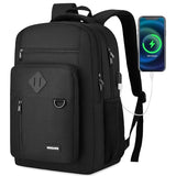 WINDARS Backpack for Men and Women, Casual School Backpack Teen Boys and Girls Lightweight 15.6 Inch Laptop Bookbag with USB Charger for College Work Travel (Black)