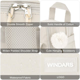 WINDARS Backpacks for Girls, 15.6 Inch School Bag Cute Waterproof Laptop Bookbag Large College Backpack for Teen Women Students Anti Theft Travel Daypack, Beige